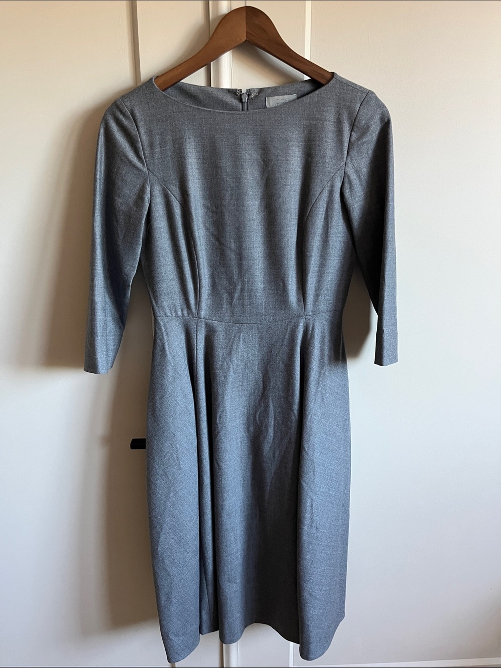 COS Classic Gray Boatneck Fit and Flare Dress - Women's